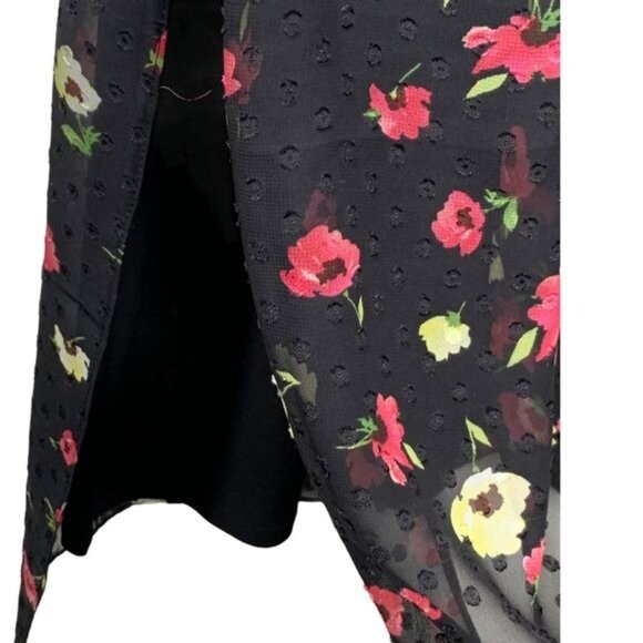 Chaps Black Floral Sleeveless Shift Dress Small Boho Work Party Classic - Picture 4 of 11